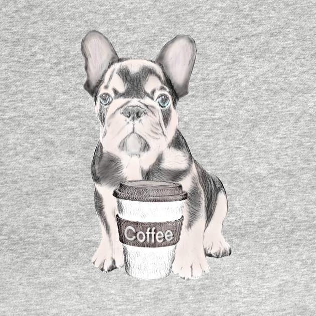 French Bulldog With Coffee Cup by NikkiBear67